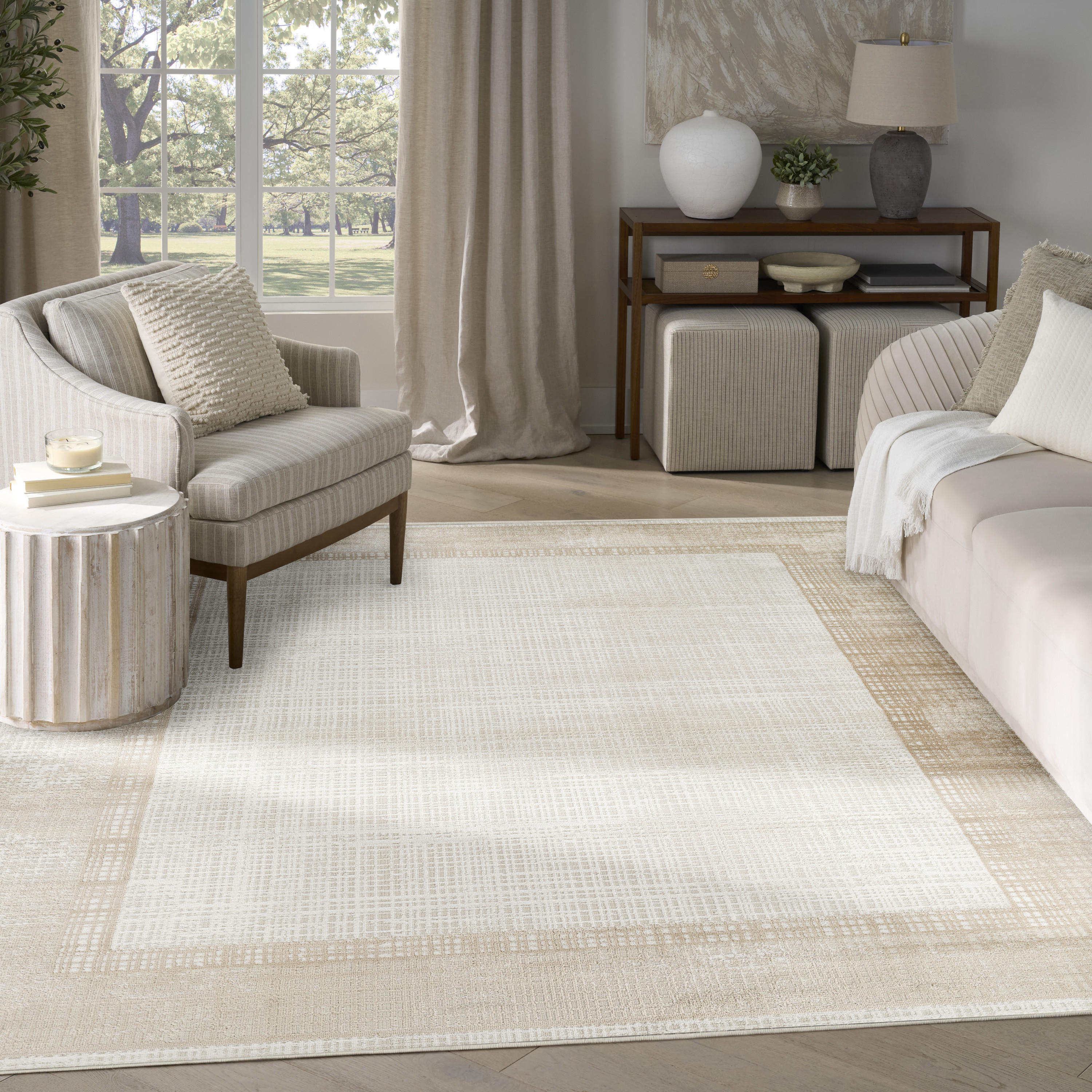 Nourison Dekor 7'10" x 9'10" Ivory Beige Modern Indoor Rug