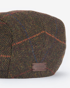 Cheviot Flat Cap Olive Herringbone