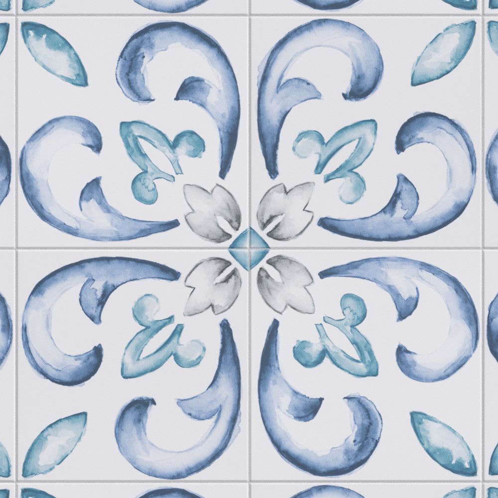 Sample – Saint Germain Gele Deco Flore Porcelain Floor and Wall Tile