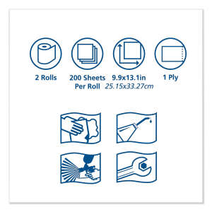 Tork, W22 Advanced ShopMax, Heavy Duty, 1 ply, 9.90"x13.10", Paper, Industrial Wipers, White