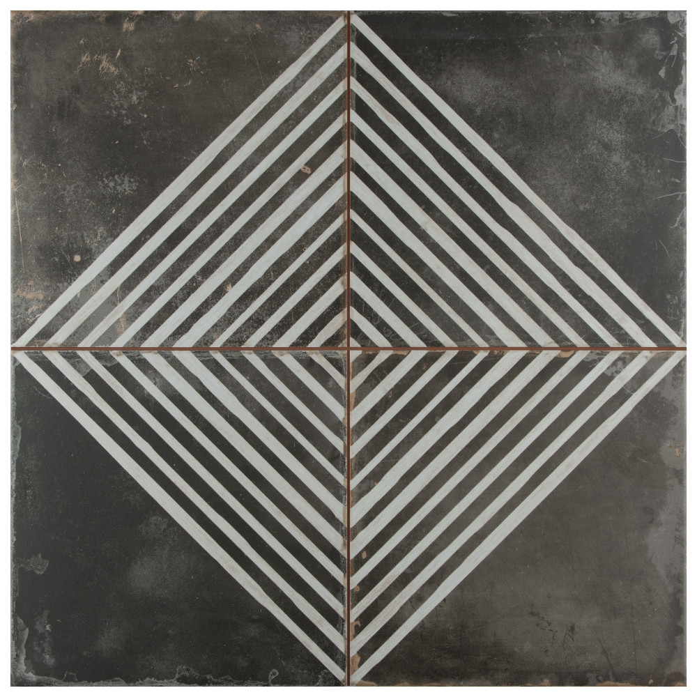 Kings Rombos Night 17-5/8 in. x 17-5/8 in. Ceramic Floor and Wall Tile