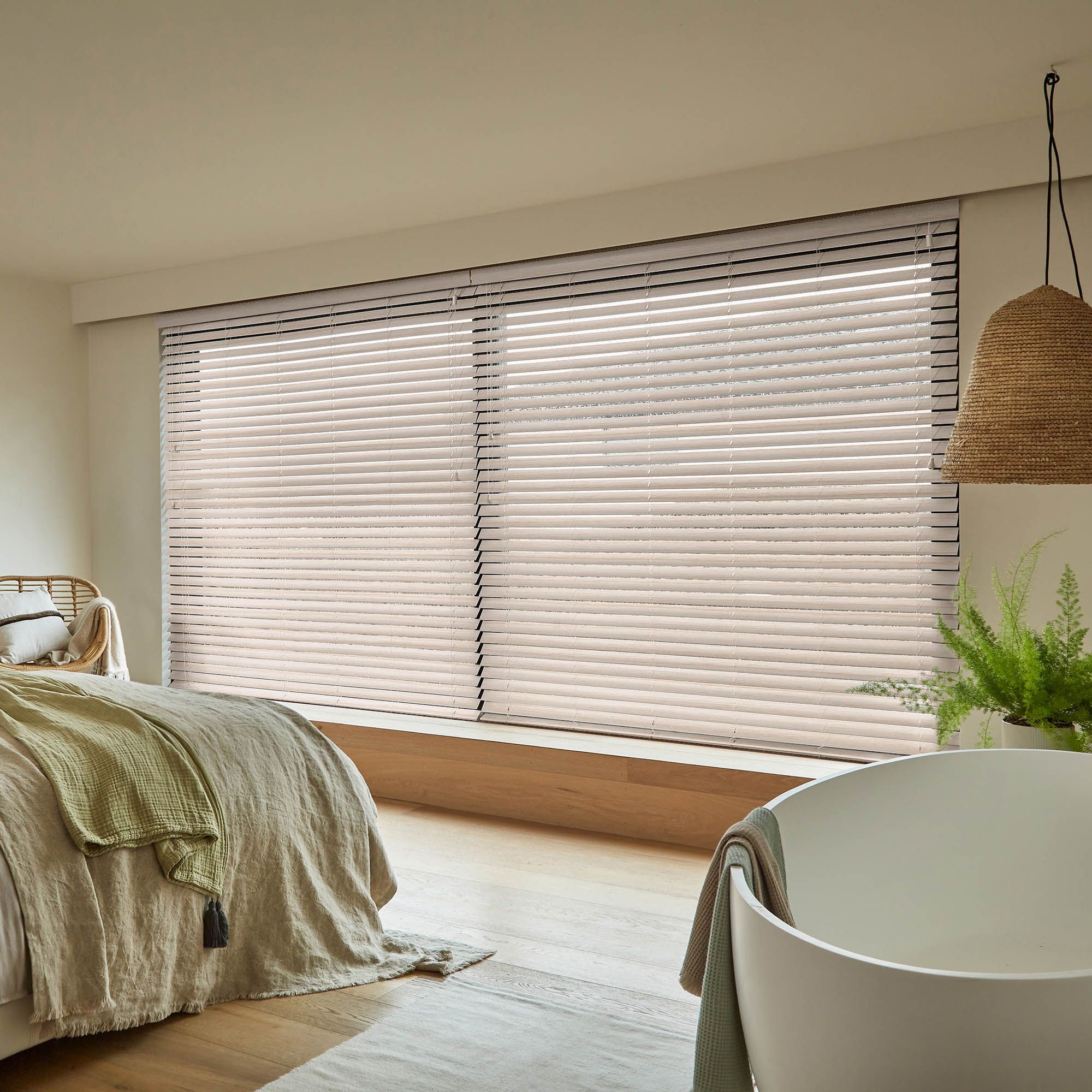 Zen White Oak Faux Wood Venetian Blind