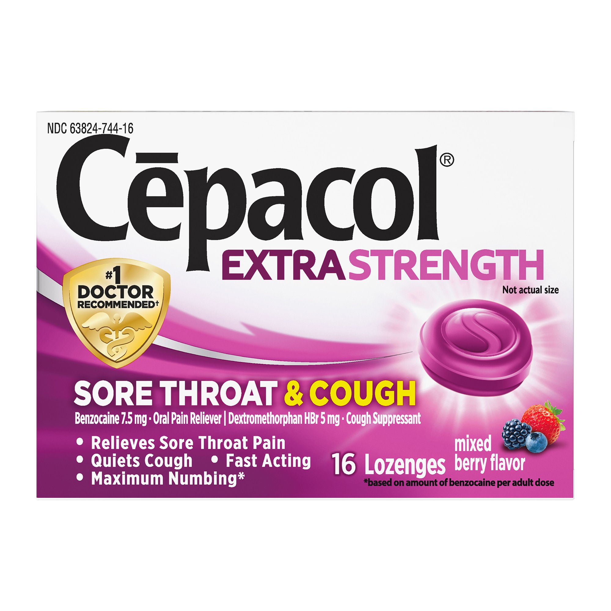 Cepacol® Extra Strength Sore Throat & Cough Lozenges Mixed Berry