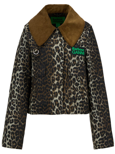Barbour x GANNI Leopard Print Waxed Anorak Barbour x GANNI Leopard Print Waxed Anorak