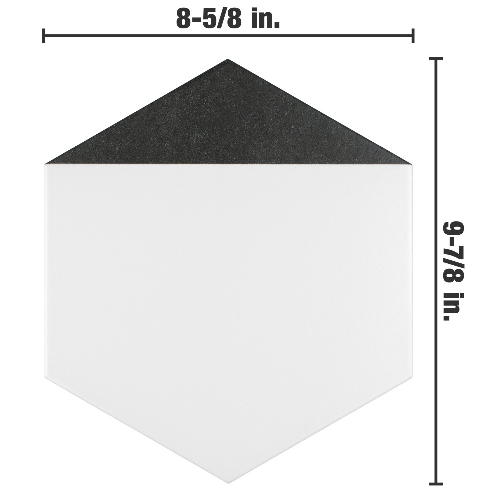 Peak Hex Nero 8-5/8 in. x 9-7/8 in. Porcelain Floor and Wall Tile