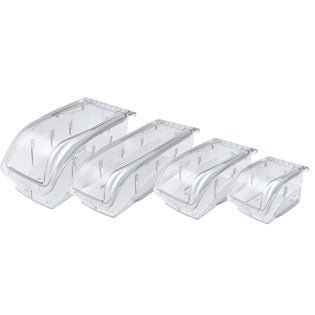 Storage Bin Hang and Stack Clear Polycarbonate 3-1/4 X 4-1/8 X 5-3/8 Inch