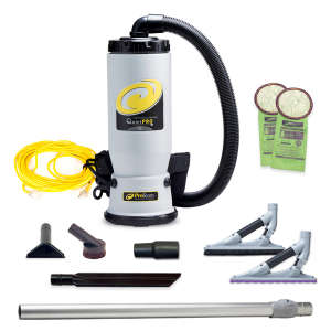 ProTeam, QuietPro BP 6 qt. Backpack Vacuum w/ ProBlade Hard Surface & Carpet Floor Tool Kit, 14", Backpack Vacuum