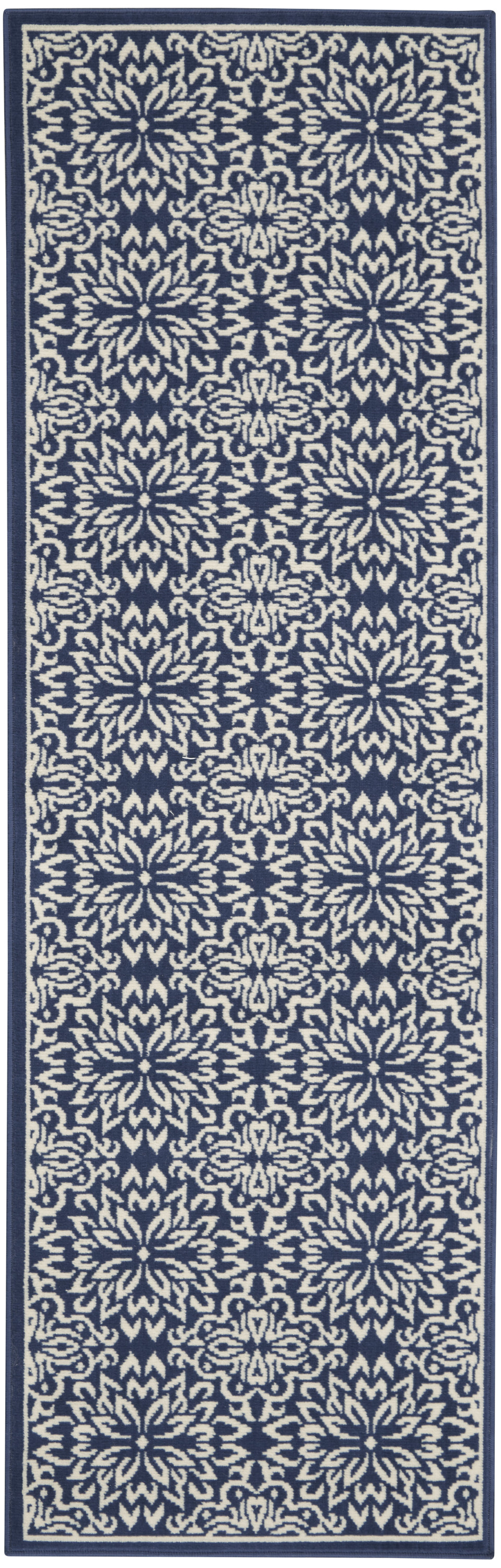 Nourison Jubilant 2'3" x 7'3" Navy Ivory Farmhouse Indoor Rug