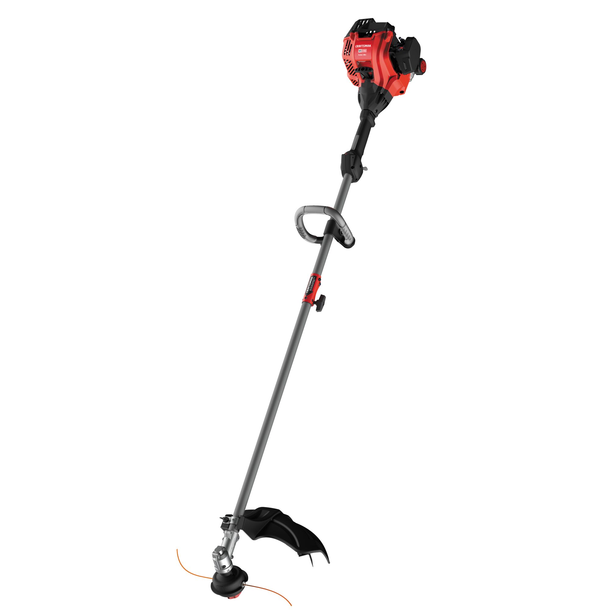 W S 2200 weedwacker 25 C C 2 cycle 17 inch attachment capable straight shaft gas trimmer.