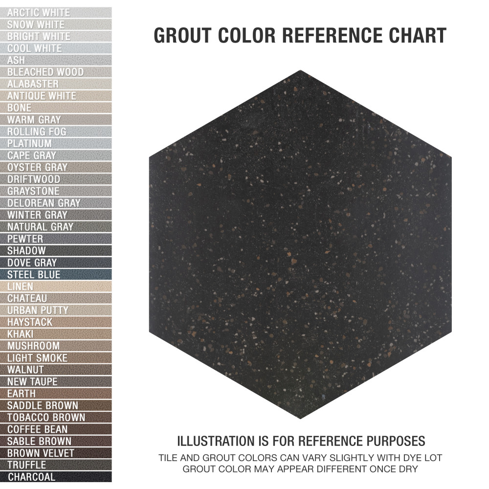 Palazzo Hex Nero 14-1/8 in. x 16-1/4 in. Porcelain Floor and Wall Tile