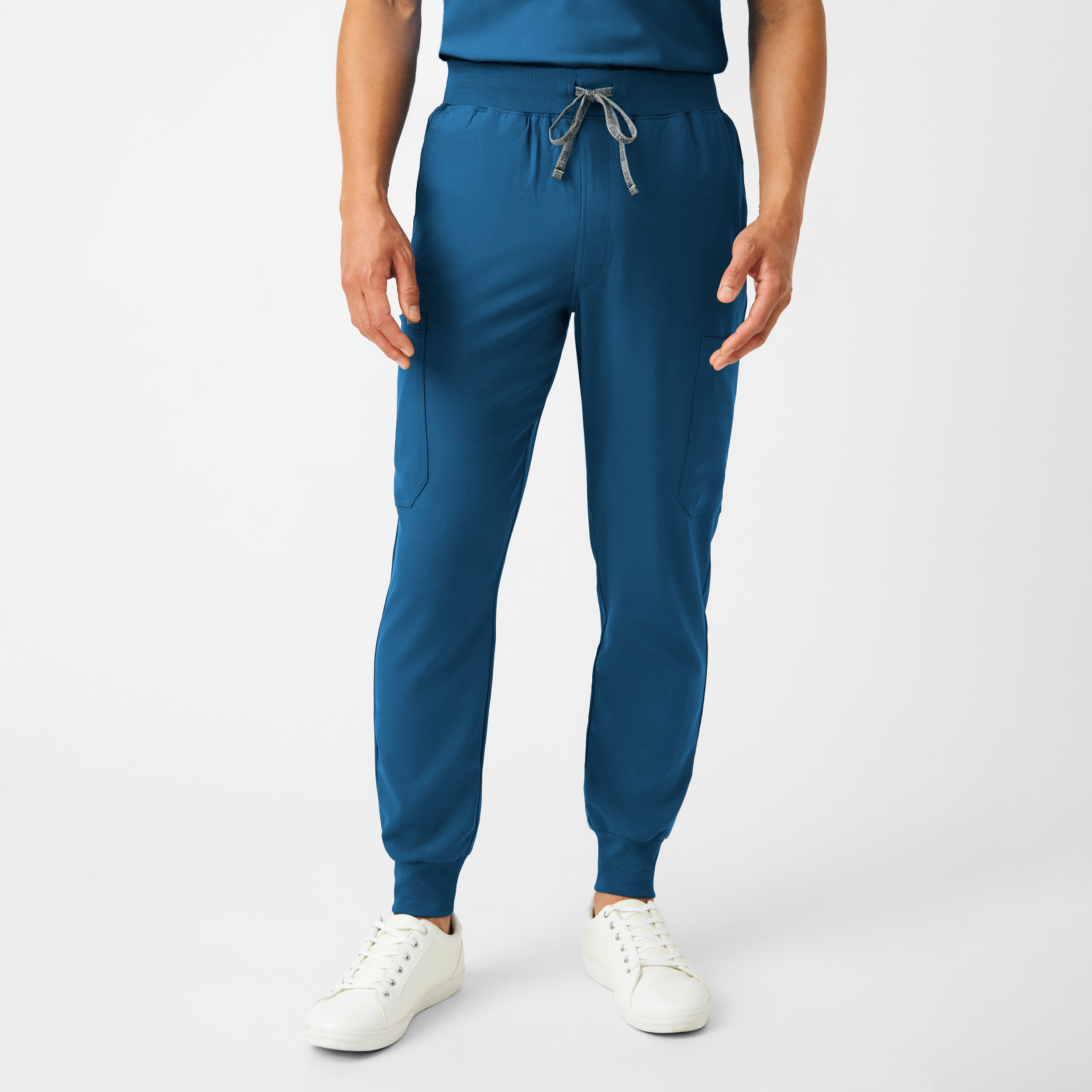 Landau Forward LB409 Men&#8216;s 7 Pocket Wrinkle Resistant Jogger Scrub Pants with Knit Waist Drawstring and Cuffs-Landau