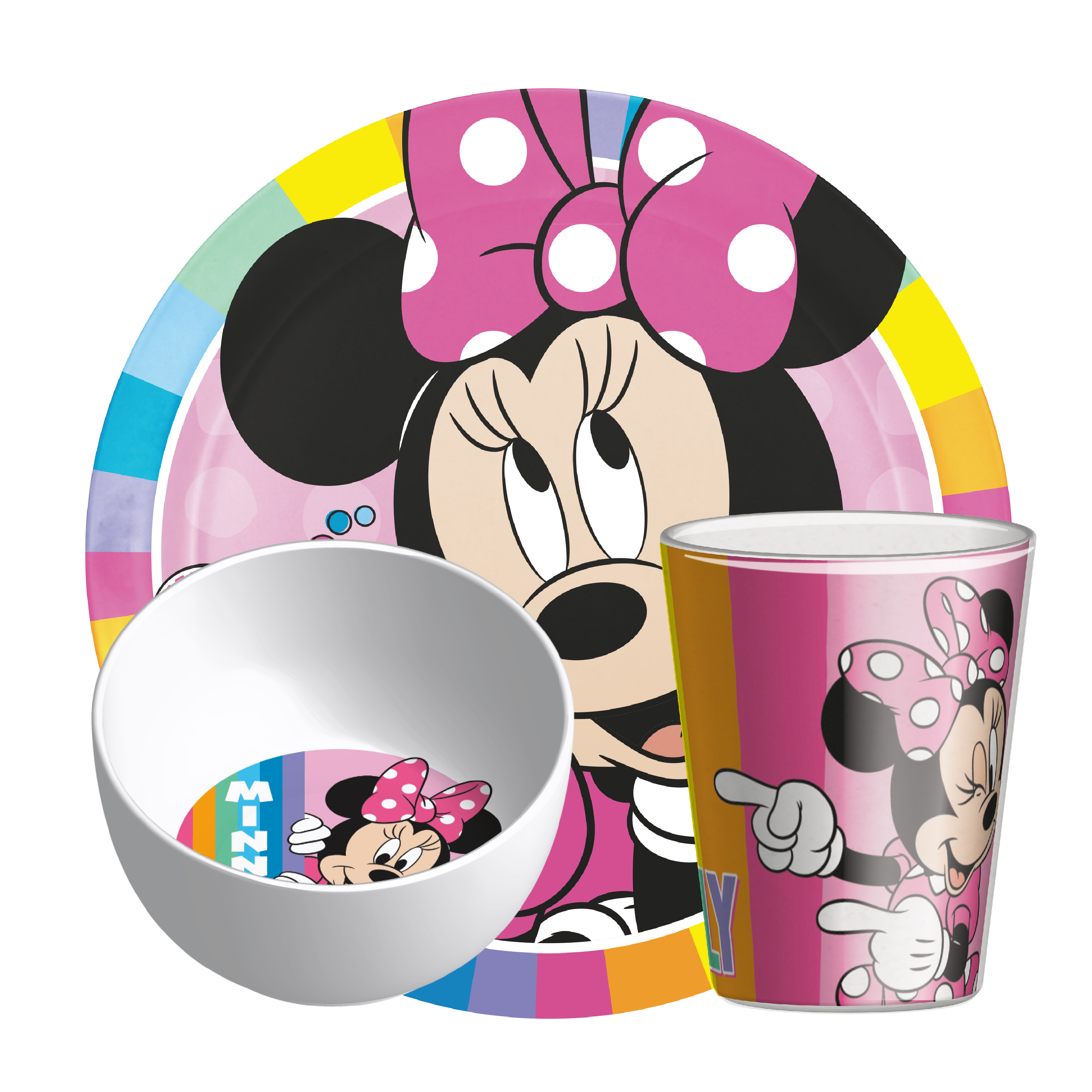 Disney Kid’s Dinnerware Set, Minnie Mouse, 3-piece set slideshow image 1 Disney Kid’s Dinnerware Set, Minnie Mouse, 3-piece set slideshow image 1