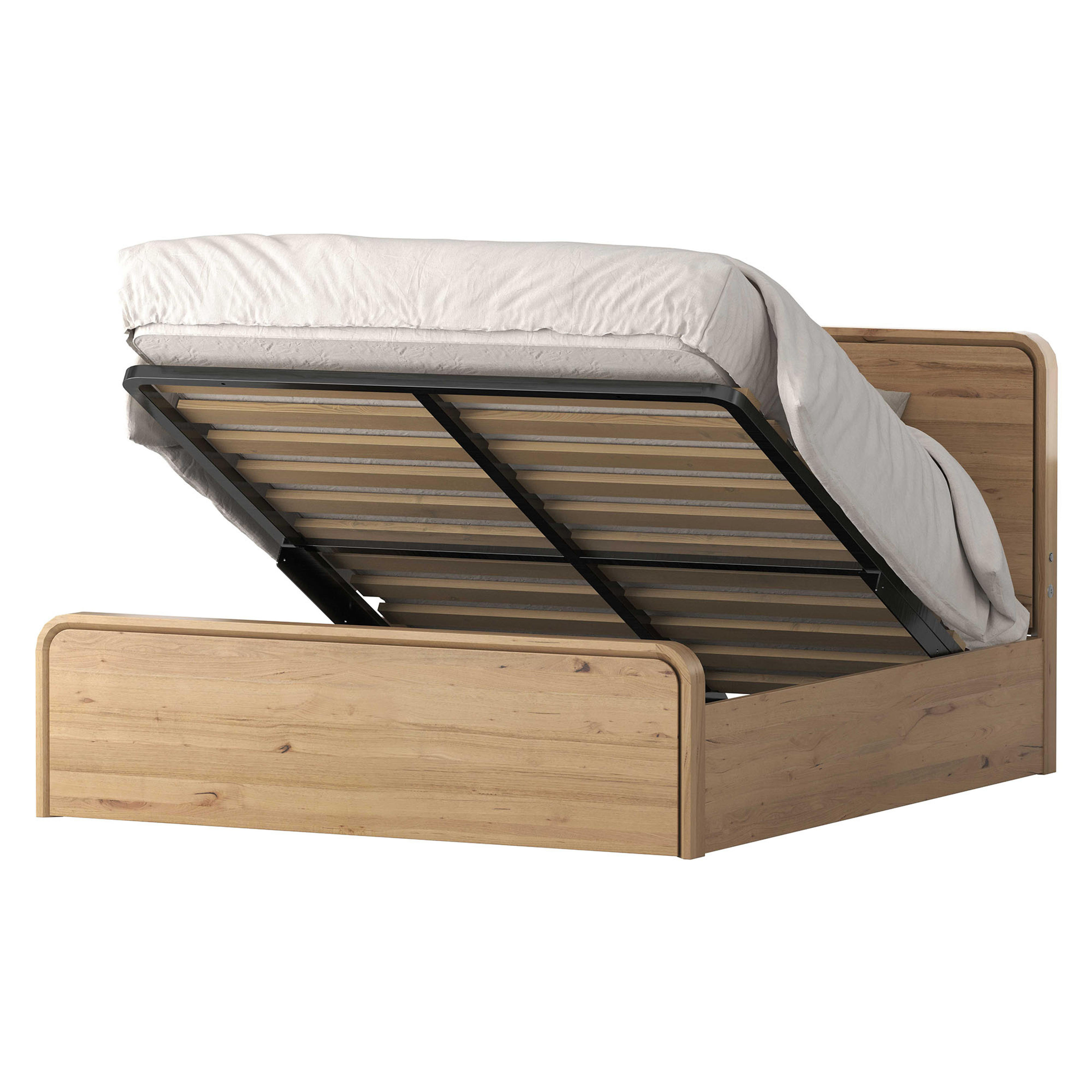 Product image of the  Lena Bed Frame, W/ Led Headboard & Gas Lift Base, Natural from Forty Winks