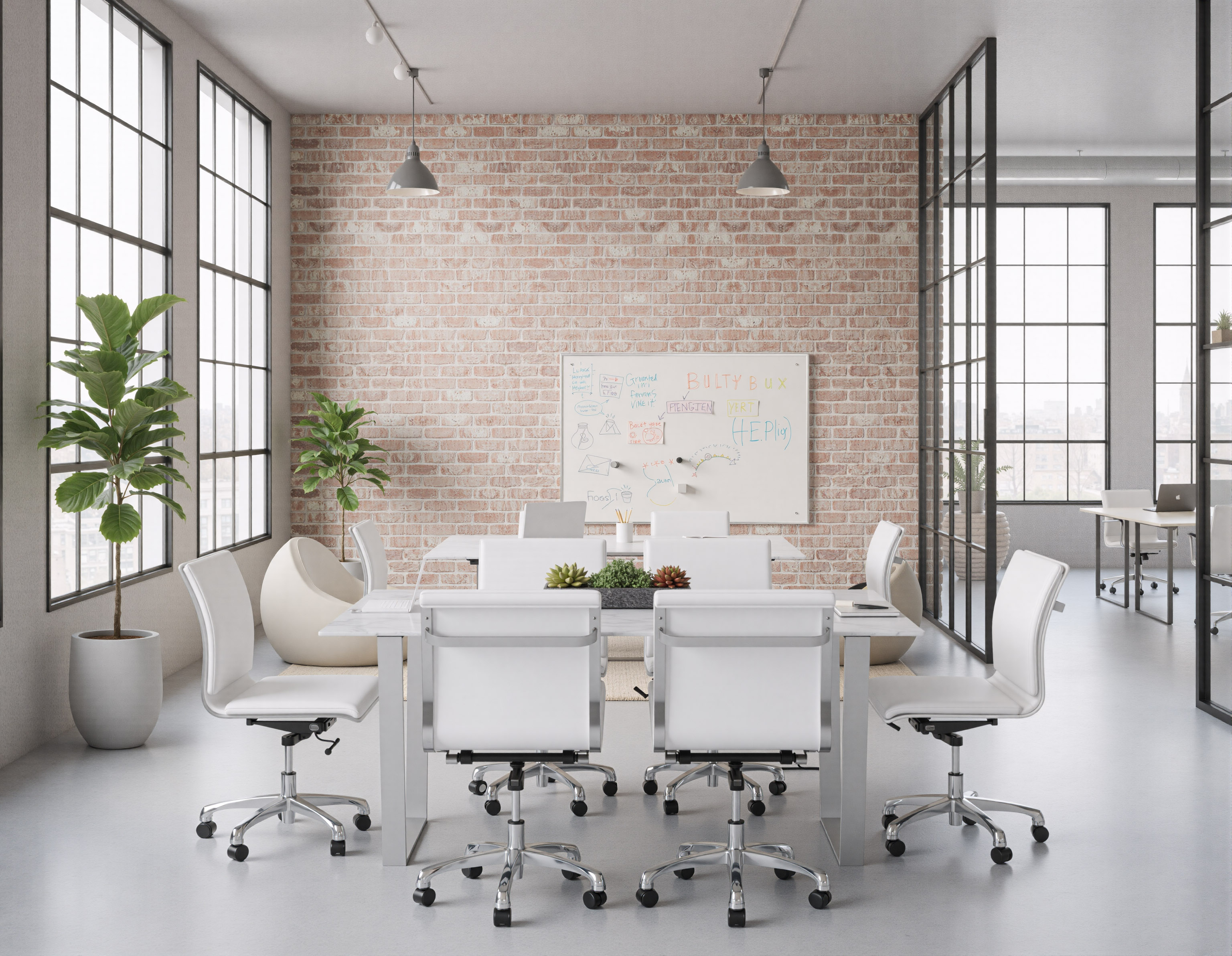 Lider Plus Armless Office Chair White product image