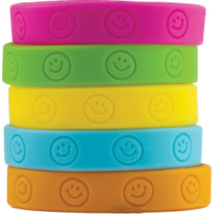 Happy Faces Wristbands, Pack of 10