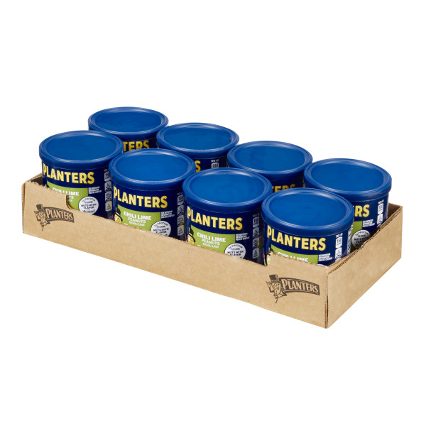 PLANTERS(r) Chili Lime Peanuts 8/6oz . C1RM - Front Right Open Case (Hi Res)