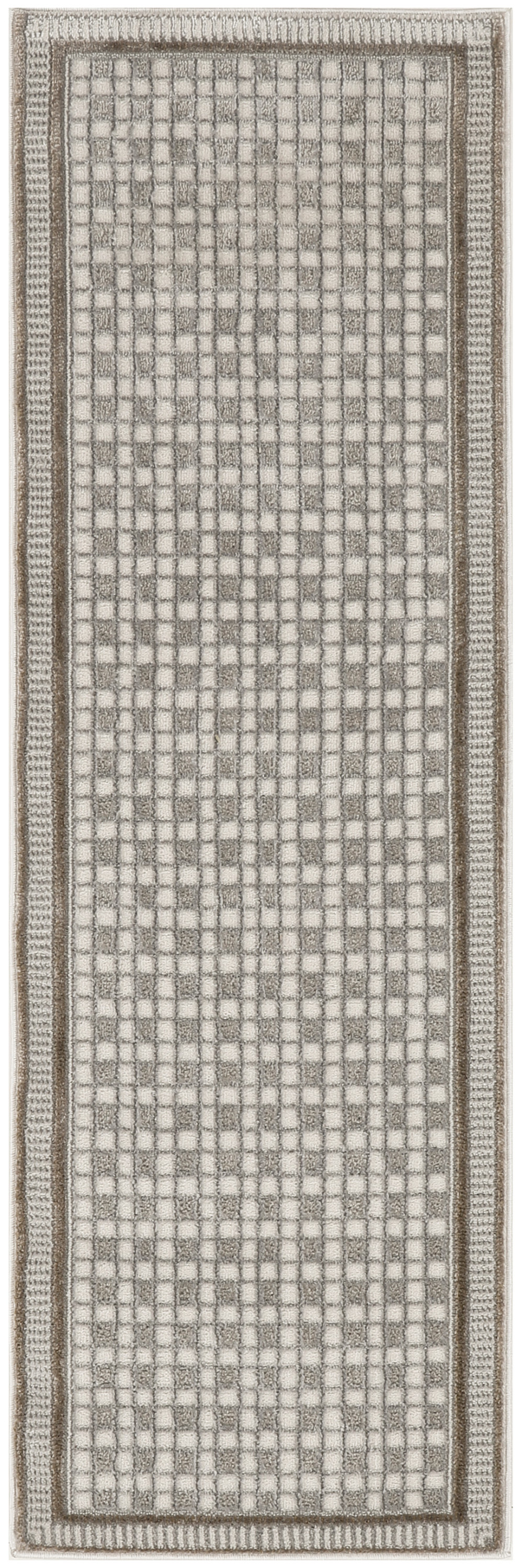 Nourison Nordic 2' x 6' Ivory Grey Modern Indoor Rug