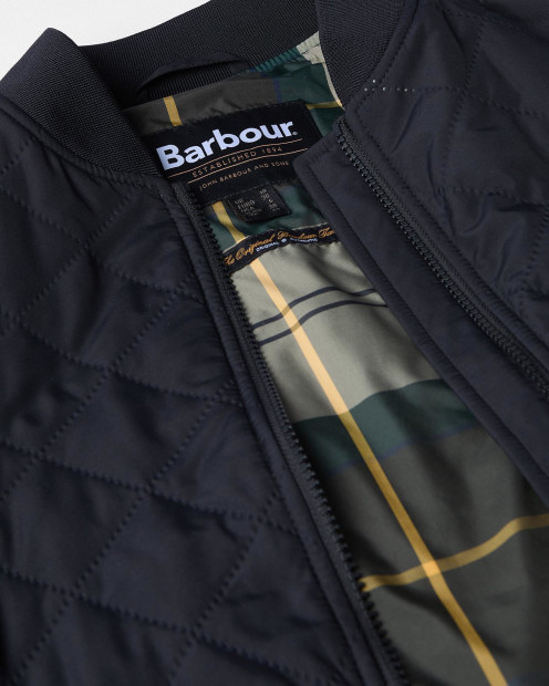 Emlyn Quilted Bomber Jacket Black/Ancient