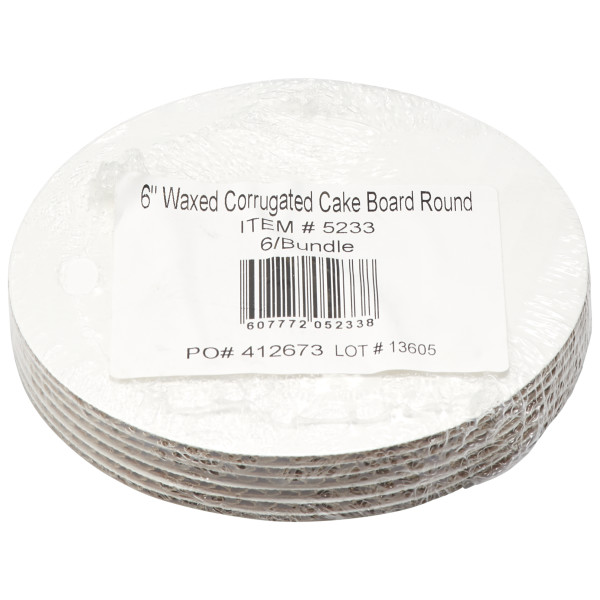 6" Round Waxed Corrugated Cake Board