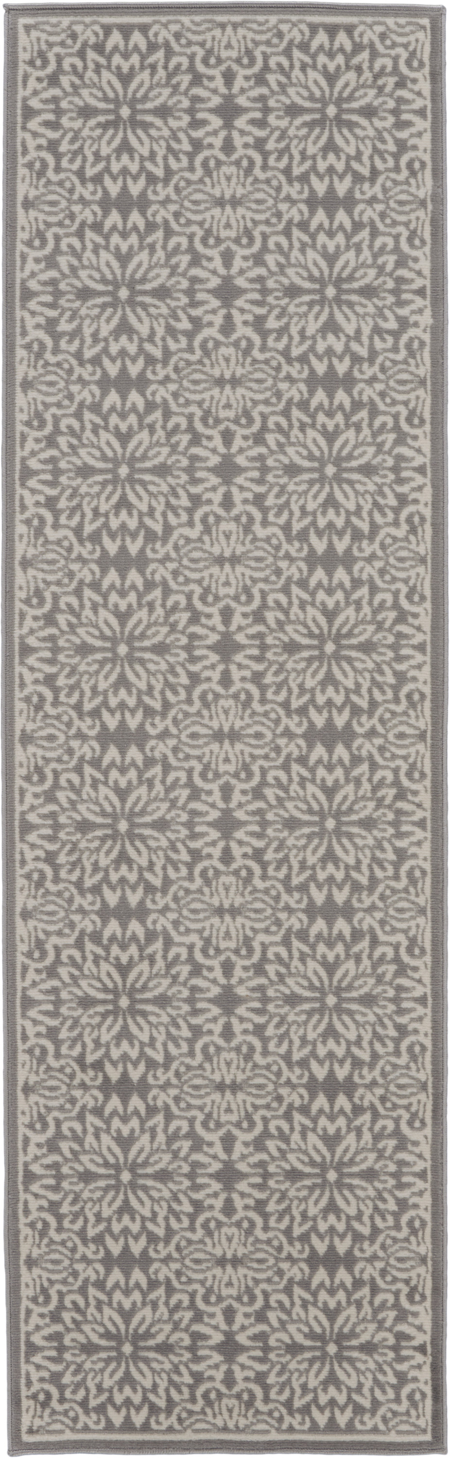 Nourison Jubilant 2'3" x 7'3" Ivory Grey Farmhouse Indoor Rug