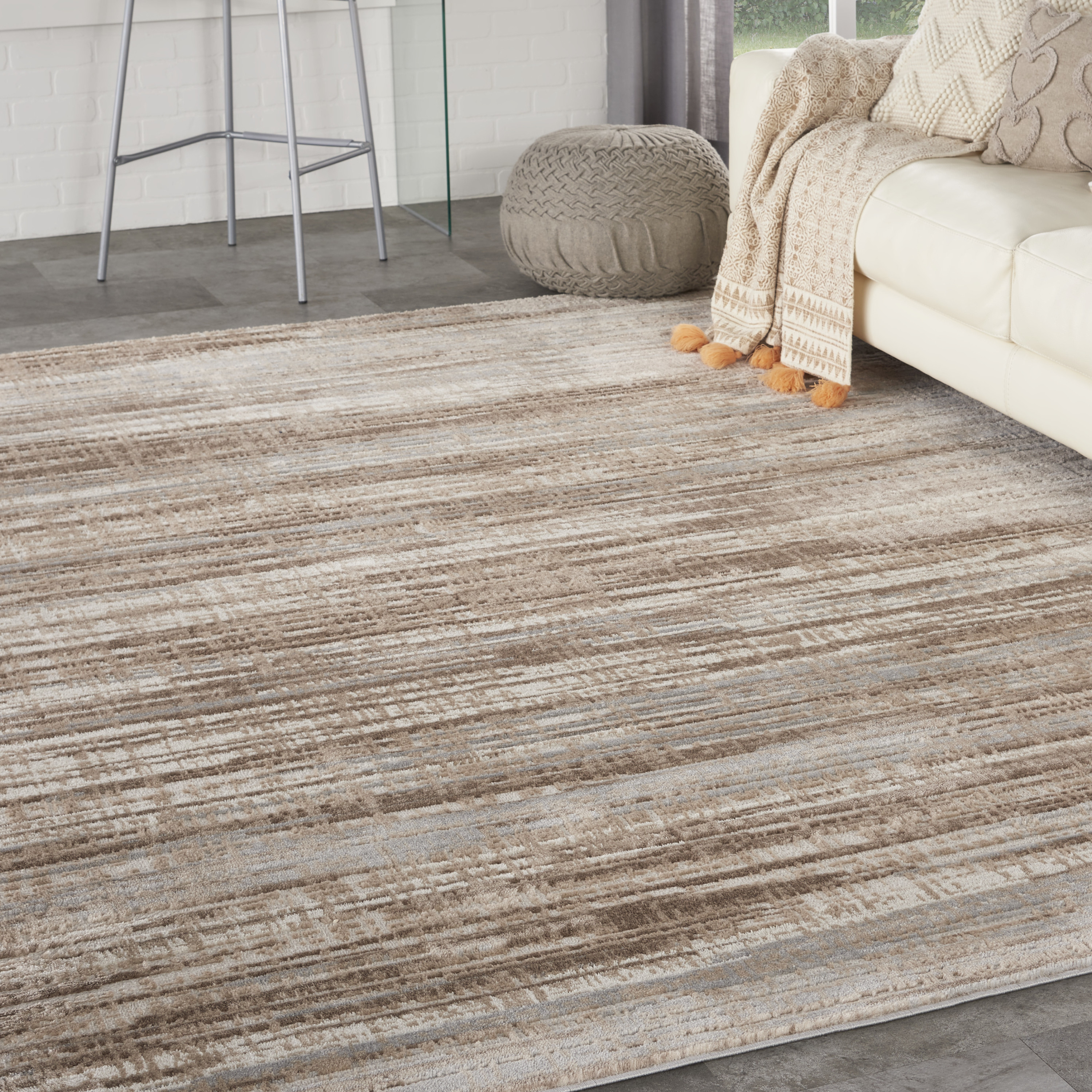 Nourison Elation 7' x 10' Ivory Grey Modern Indoor Rug