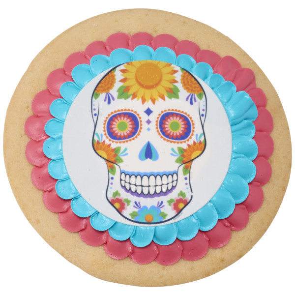 White Sugar Skull PhotoCake® Edible Image®