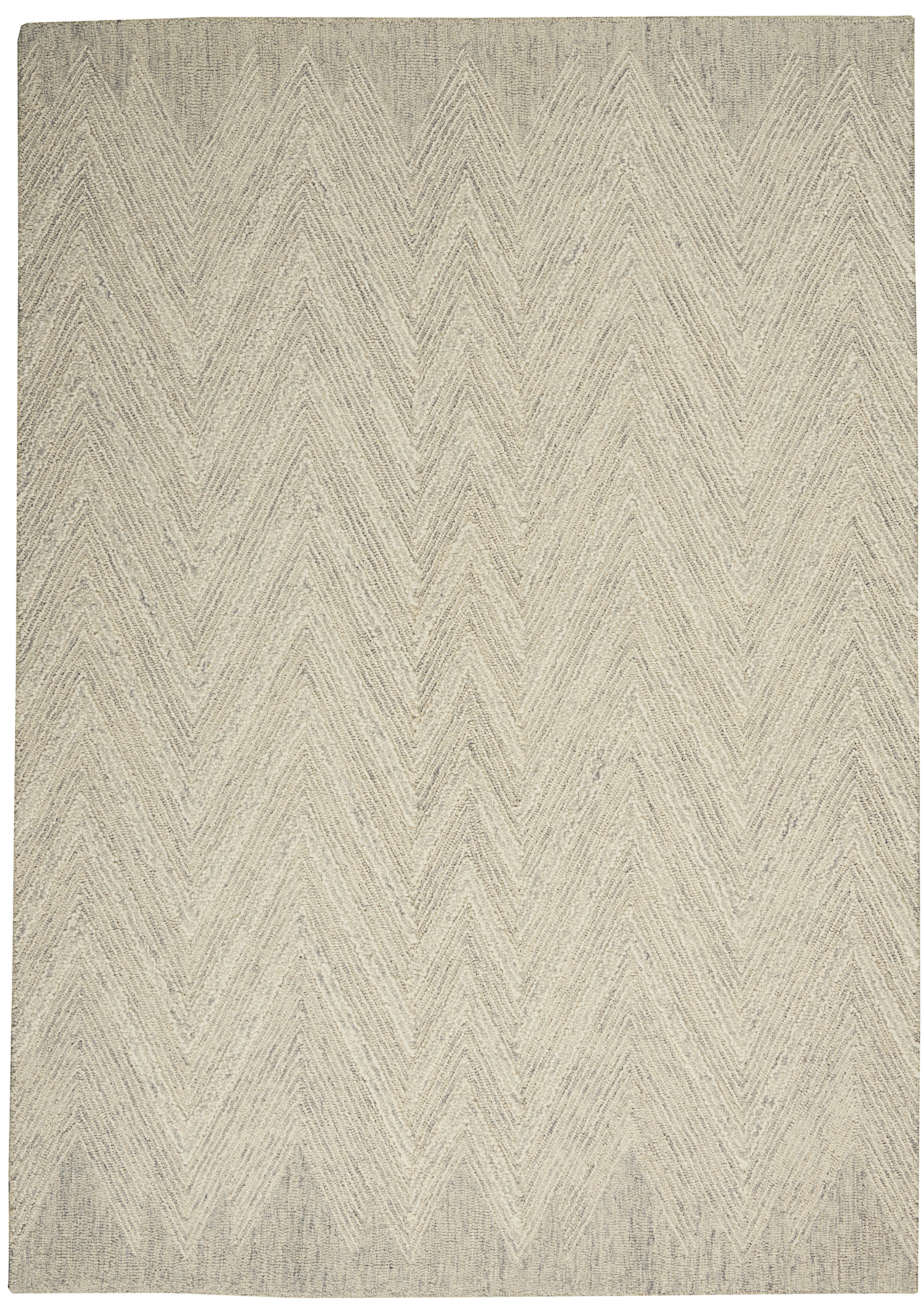 Nourison Interlock 3'9" x 5'9" Ivory/Grey Modern Indoor Rug