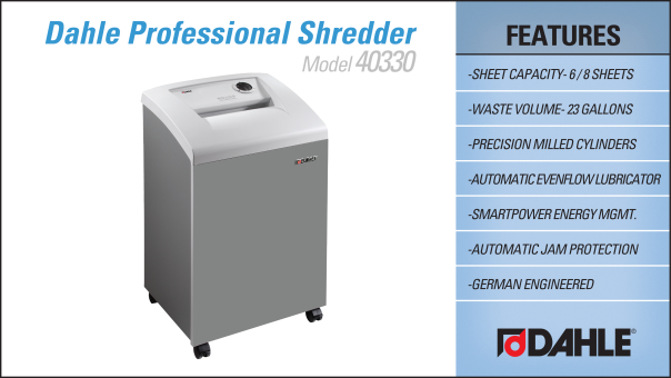 Dahle 40330 Small Office Shredder InfoGraphic