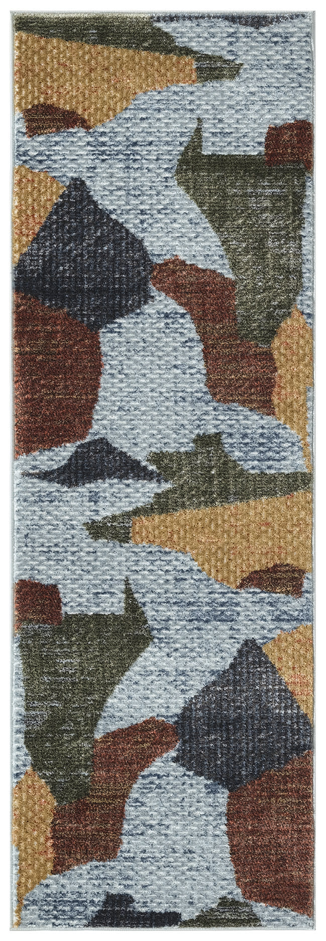 Nourison Nordic 2' x 6' Blue Multicolor Modern Indoor Rug