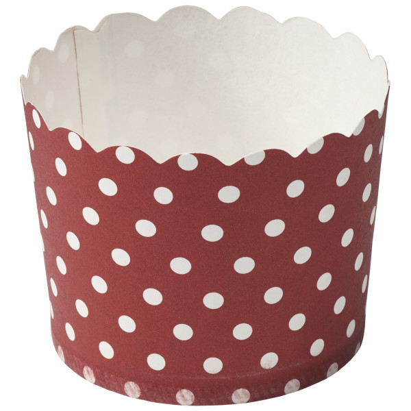 Red with White Dots Scalloped Baking Cups