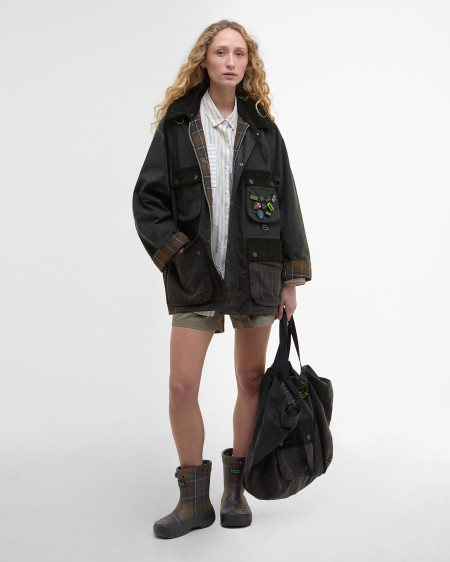 Giacca cerata Bedale oversize Barbour x Crocs