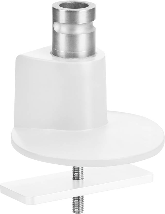 The Novus 3-in-1 mount with grommet attachment for the white CLU Plus monitor arm.