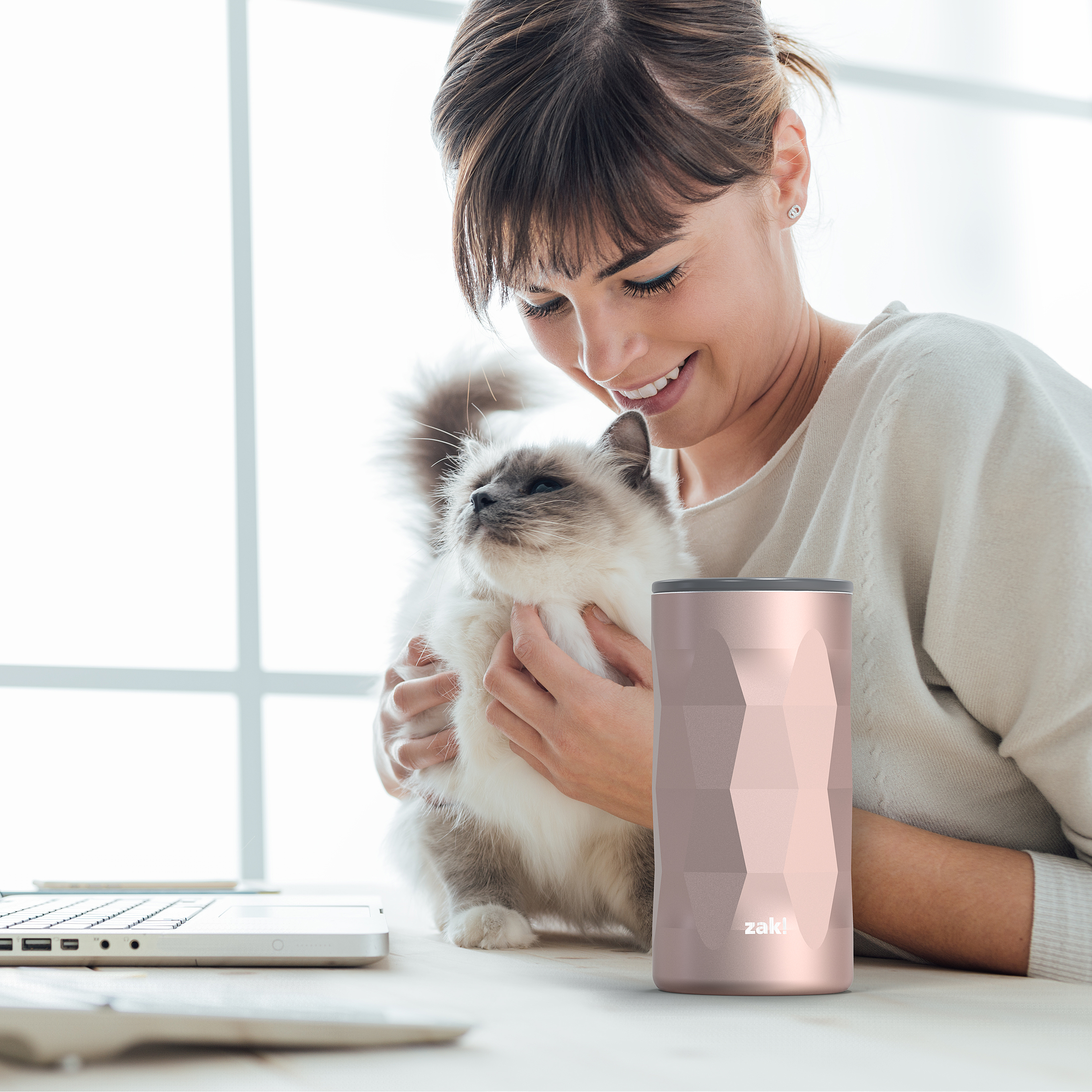 Fractal 12 ounce Vacuum Insulated Stainless Steel Tumbler, Rose Gold slideshow image 6 Fractal 12 ounce Vacuum Insulated Stainless Steel Tumbler, Rose Gold slideshow image 6