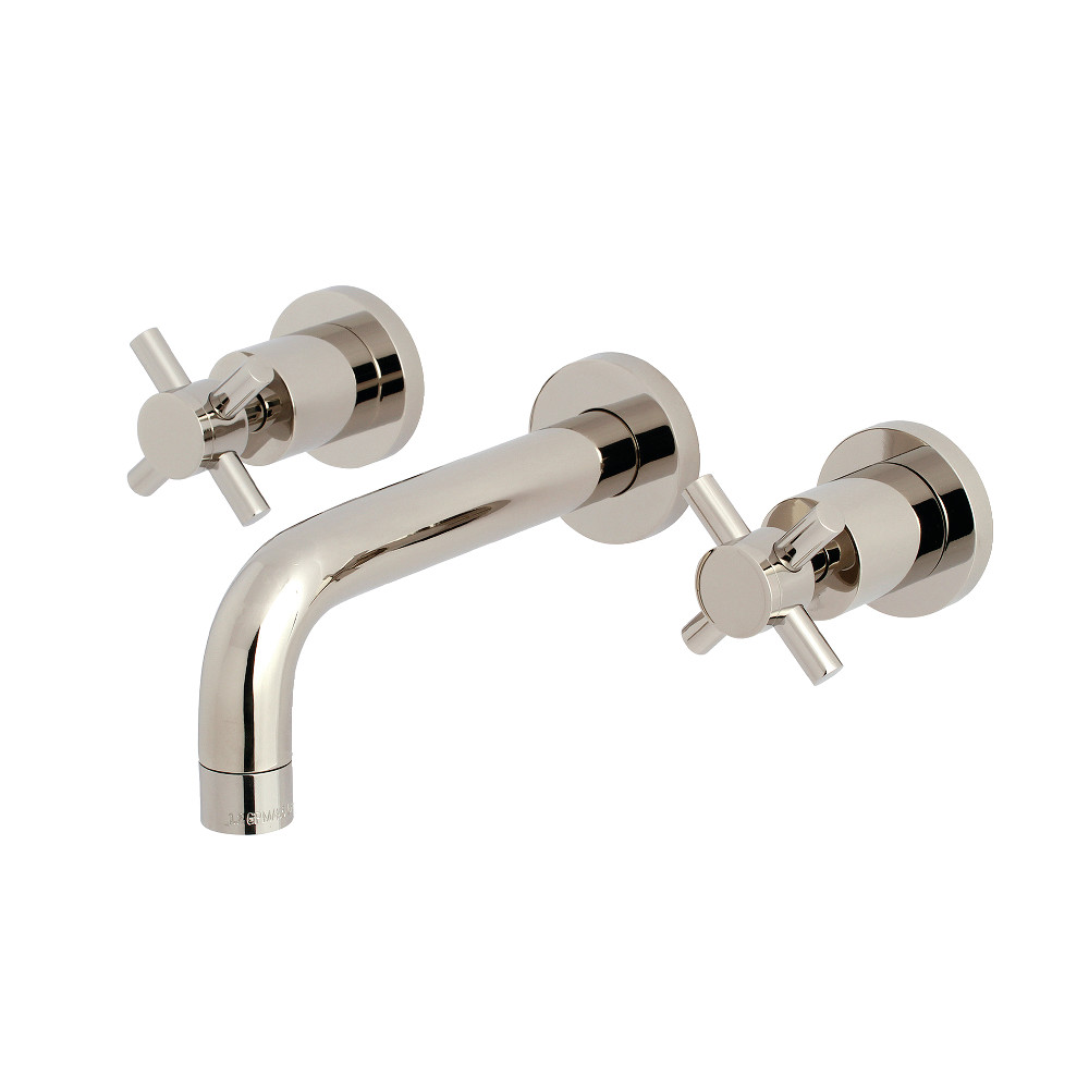 Double-Handle Wall Mount Bathroom Faucet, Polished Nickel with 8 Finish Options