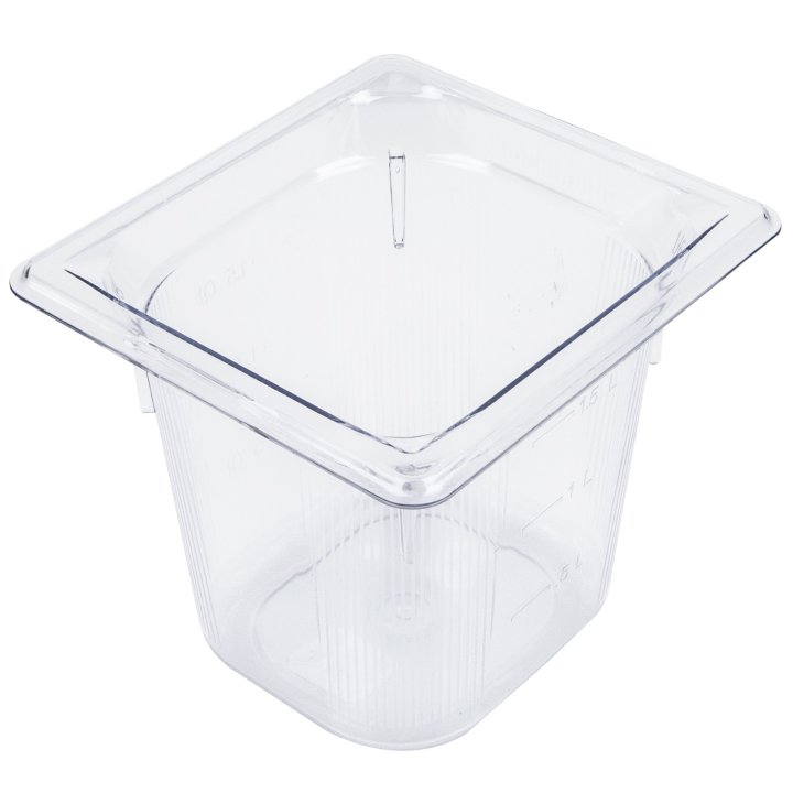 Sixth-size 6-inch-deep Super Pan® clear low-temperature plastic pan
