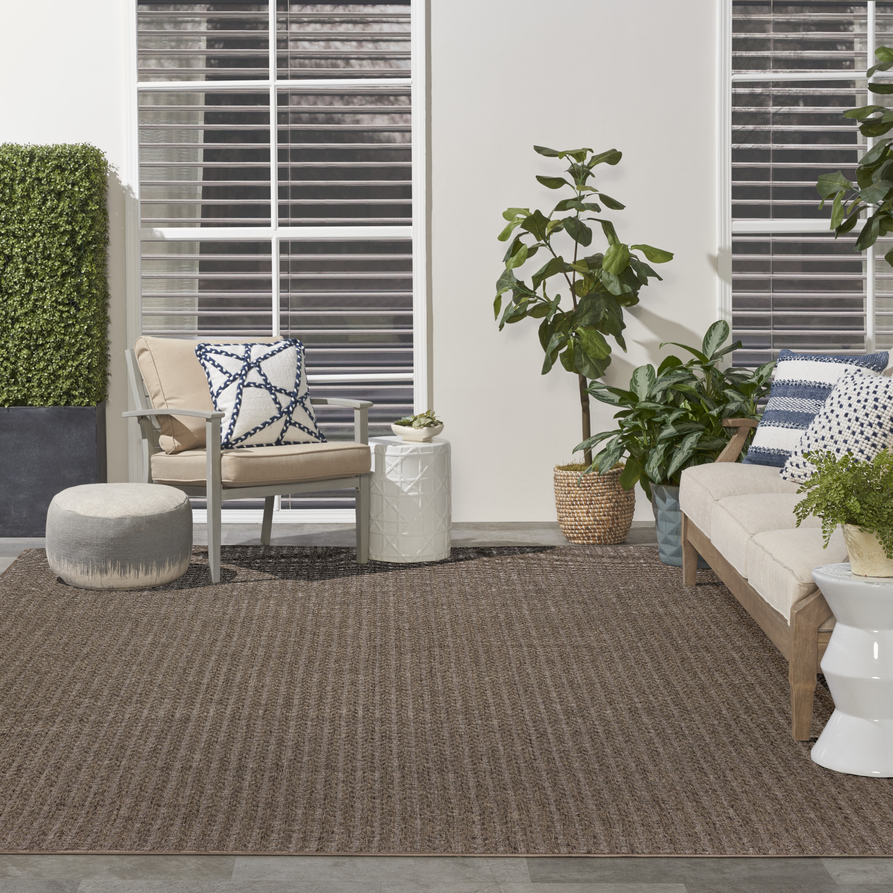Nourison Tulum 10' x 14' Brown Outdoor Rug