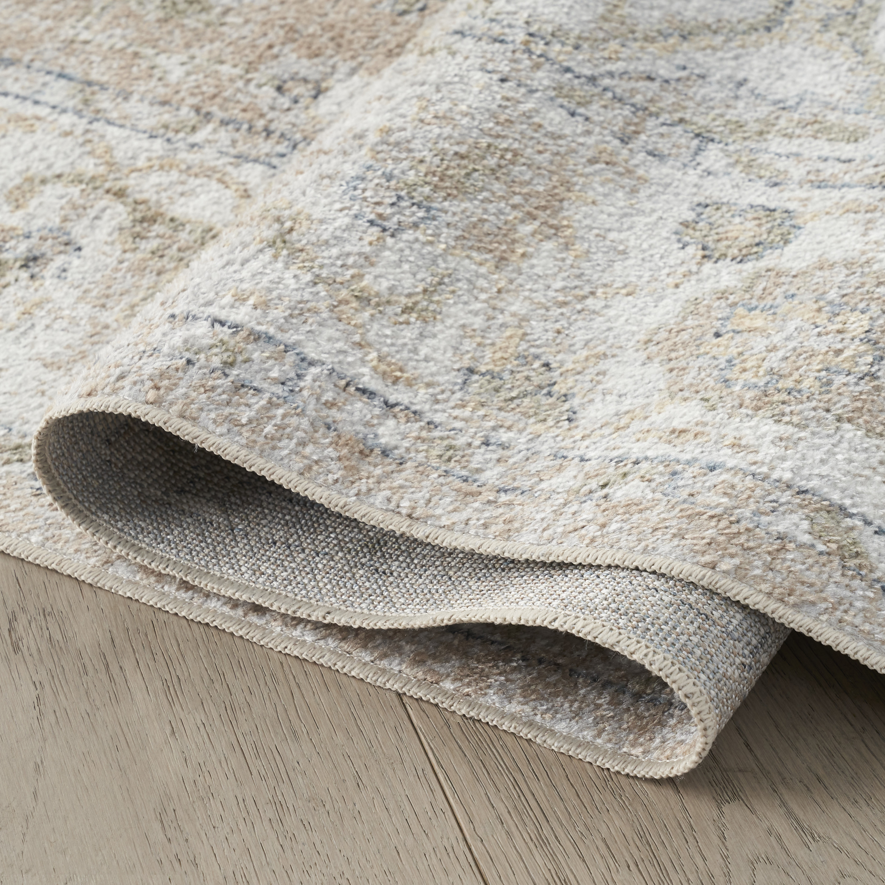 Nourison Astra Machine Washable 3'3" x 5' Beige Vintage Indoor Rug