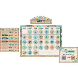 Rustic Bloom Calendar Bulletin Board Set