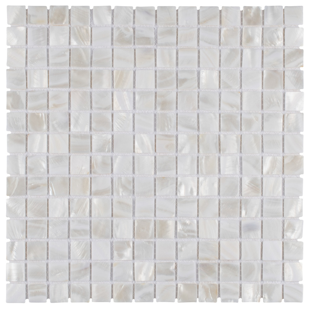 Conchella Square White 12 in. x 12 in. Natural Shell Mosaic Tile