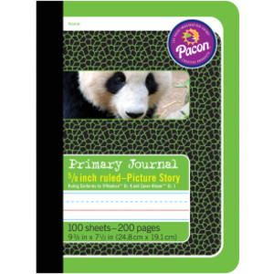 Primary Composition Book, Book Bound, D'Nealian/Zaner-Bloser, 5/8" x 5/16" x 5/16" Picture Story Ruled, 9-3/4" x 7-1/2", 100 Sheets