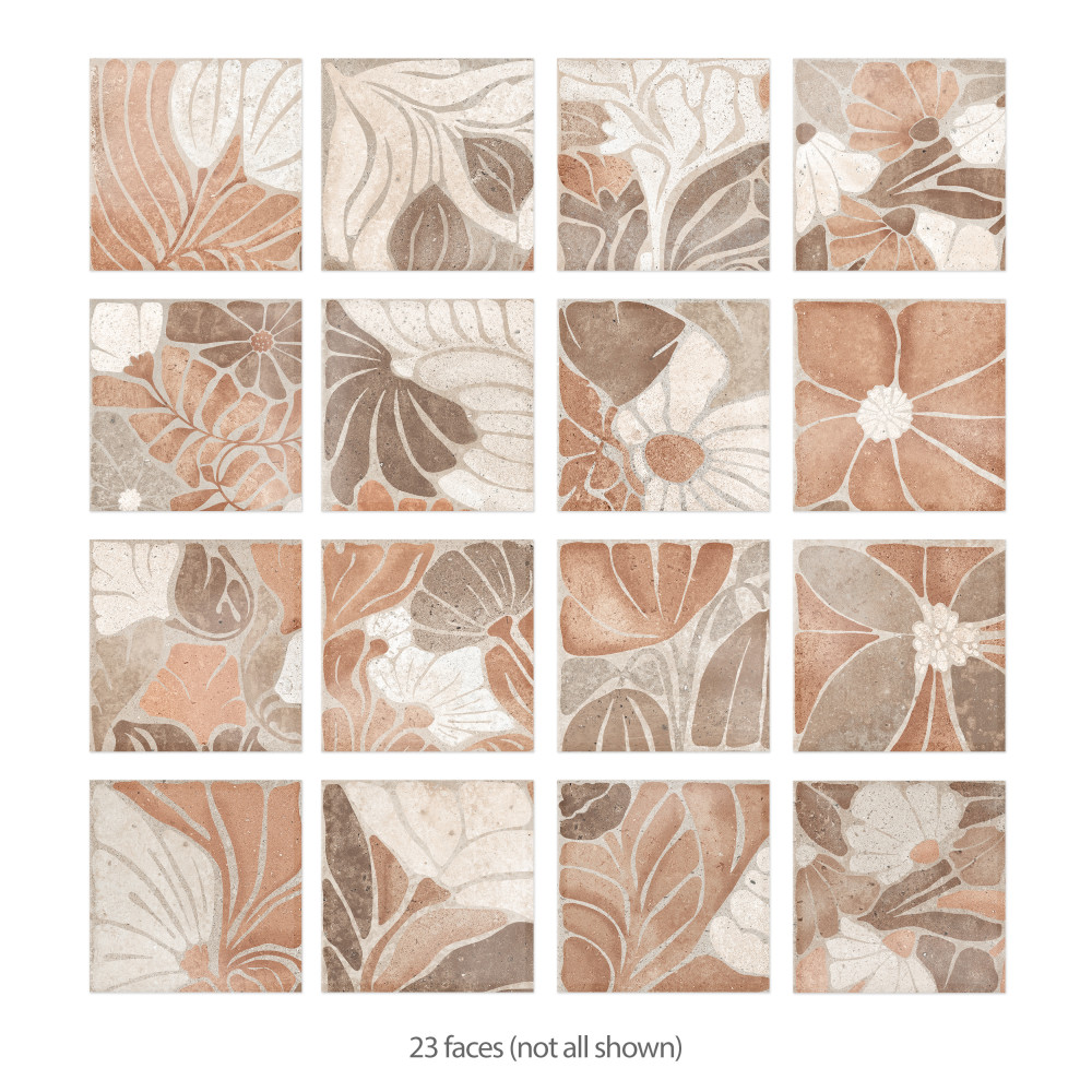 Adagio Decor Fiori 9-3/4 in. x 9-3/4 in. Porcelain Floor and Wall Tile