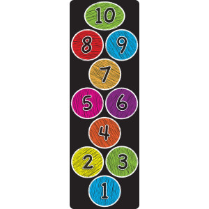 Smart Poly&trade;, The Original Fun Mat&trade;, Mat Runner, 15.5" x 47", Numbers 1-10, Colored Chalk Circles