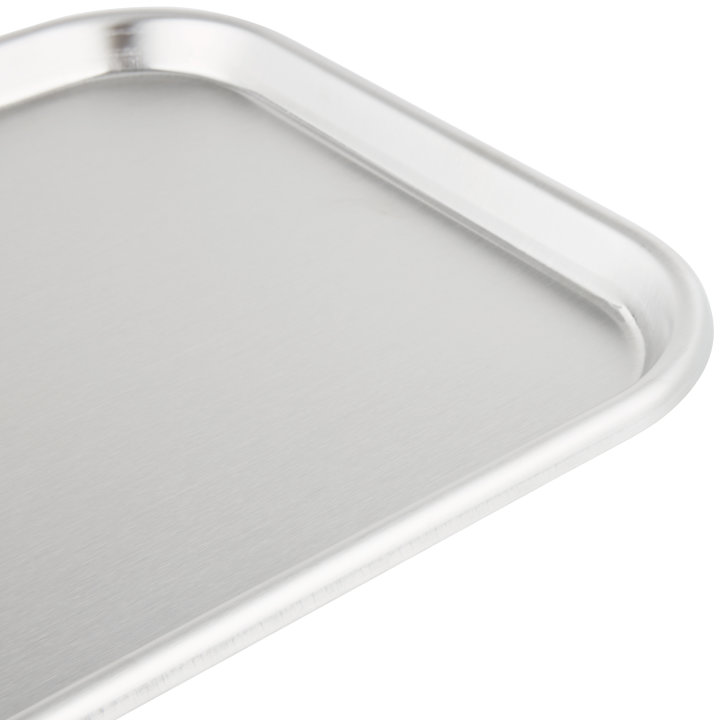 15-inch oblong stainless steel serving and display tray with satin finish