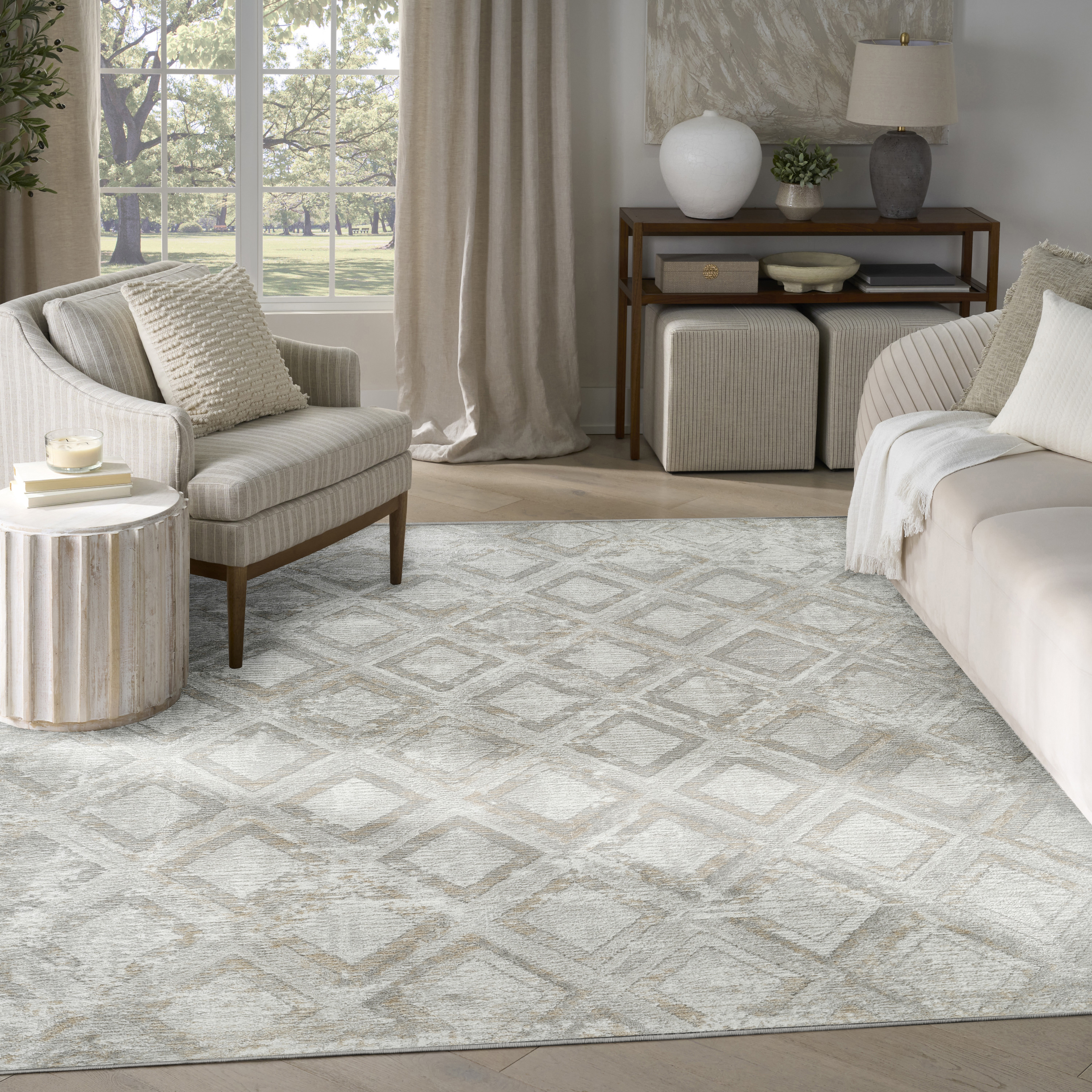 Nourison Dekor 7'10" x 9'10" Grey Modern Indoor Rug