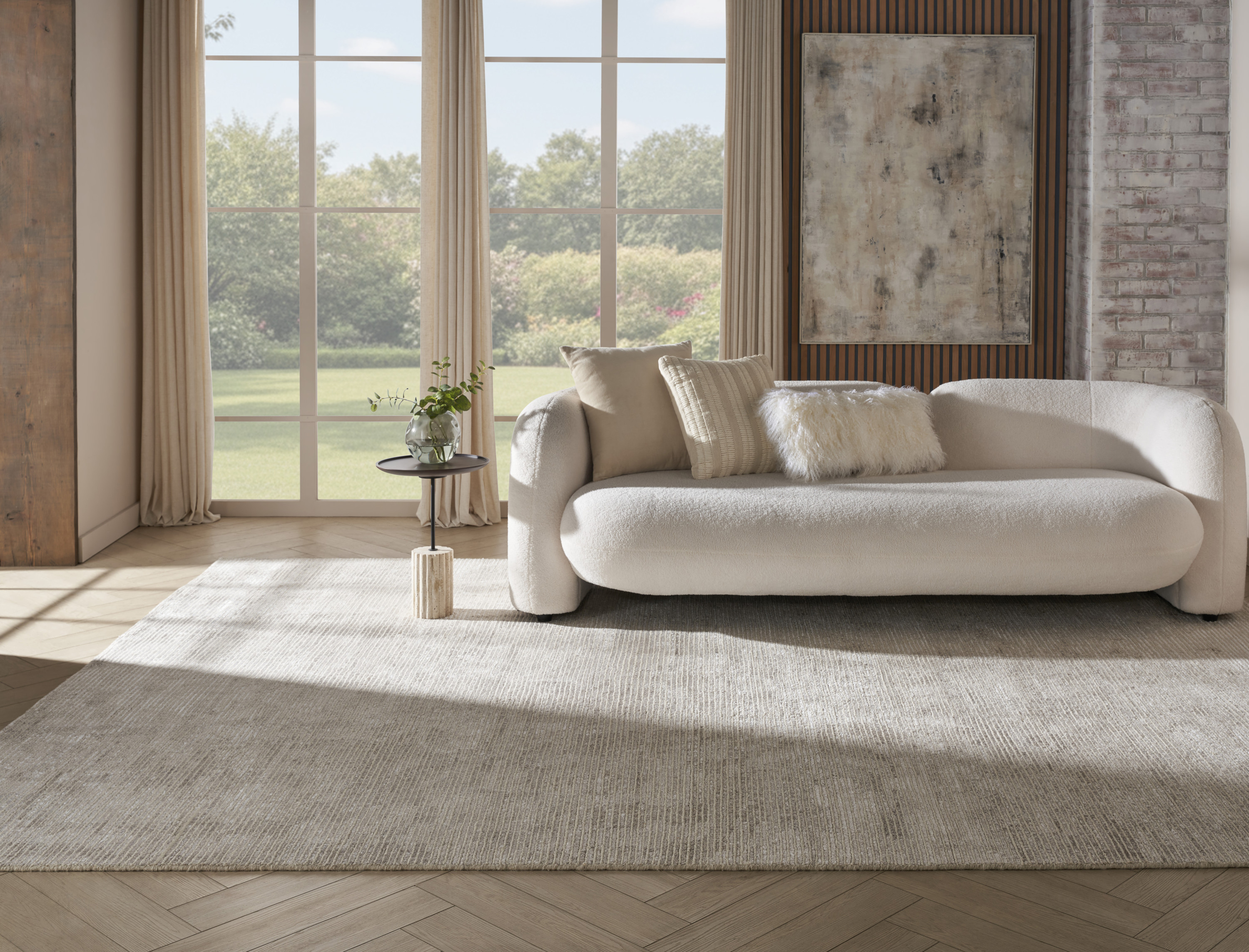 Nourison Ellora 7'9" x 9'9" Ivory Grey Modern Indoor Rug
