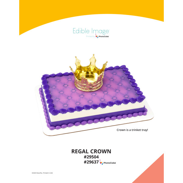 Regal Crown The Magic of Cakes® PhotoCake® Enhanced Background Page