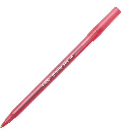 BIC® Round Stic® Ballpoint Pens, Red, Pack of 10