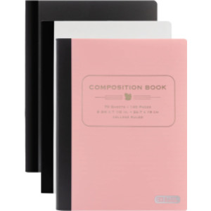Pastel Poly Cover Composition Books, College Ruled, 70 Count, 3-Pack