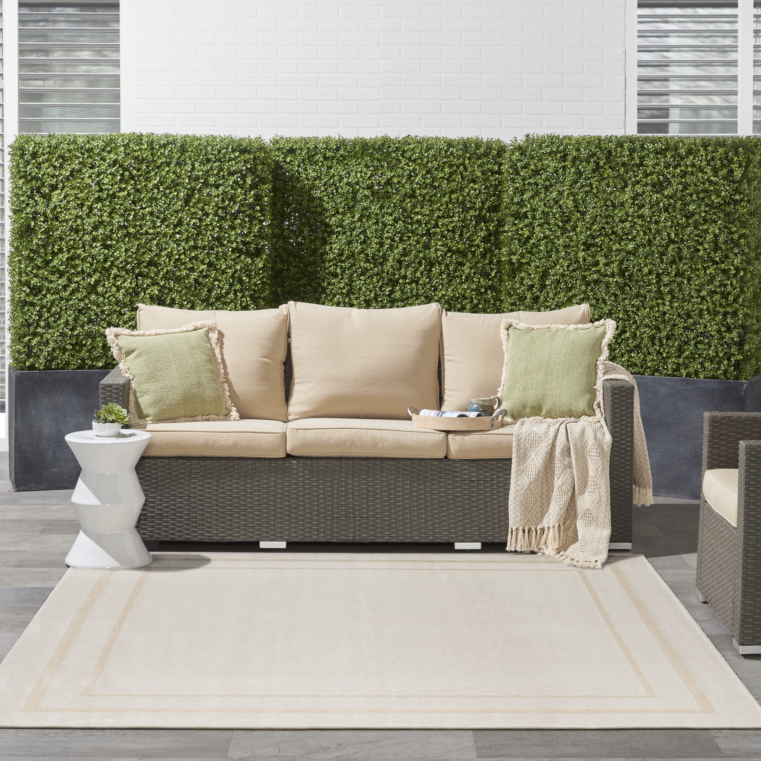 Nourison Nourison Essentials 7' x Square Ivory Gold Contemporary Rug