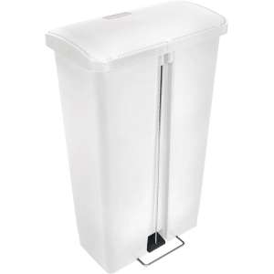 Rubbermaid Commercial, Streamline, Step-On, 18 gal, Resin, White, Rectangle, Receptacle